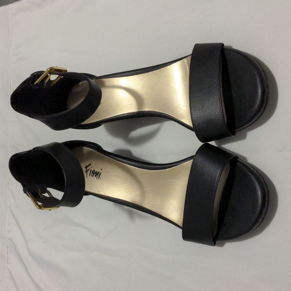 Black Strappy Wedges